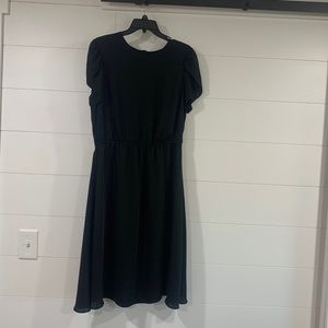 H&M black midi flutter sleeve dress size 14